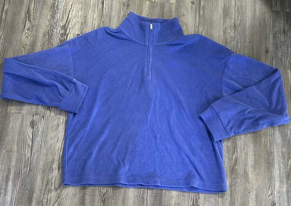 Peloton Women's Blue Quarter-Zip Fleece Pullover Size Large